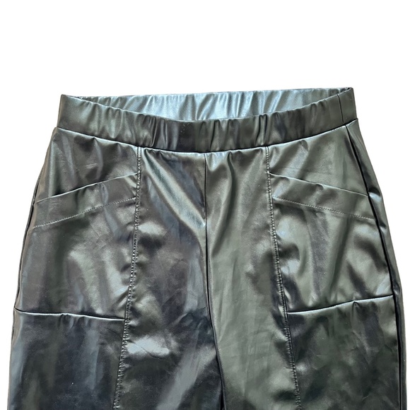 H by Halston Vegan / Faux Leather Black Pants, Size Small - Picture 3 of 6